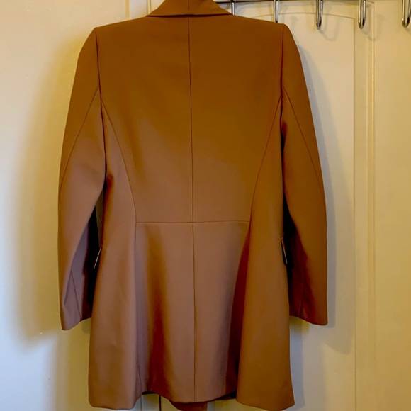 ZARA WOMENS LONG DOUBLE BREASTED BLAZER COLOR CAMEL SIZE M NWT - Picture 3 of 7